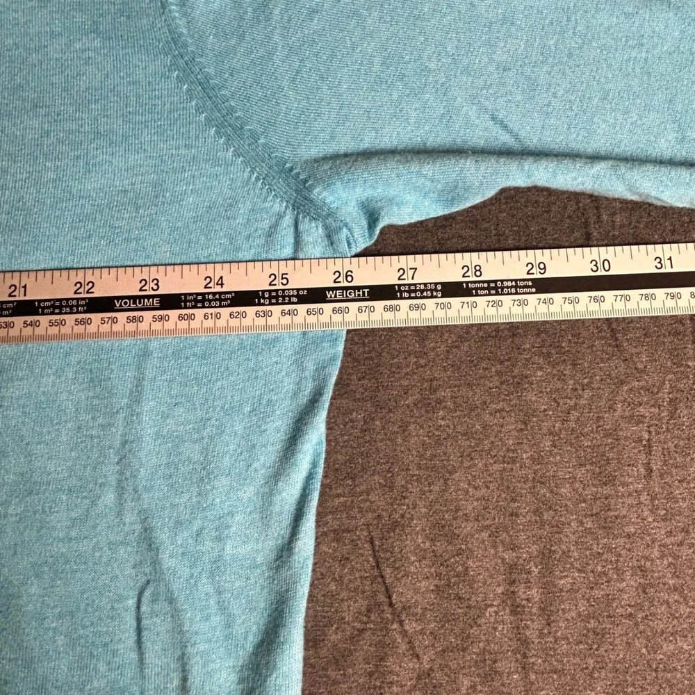 Peter Millar Crown Soft Turquoise Blue Cotton Silk Crew Neck‎ Sweater Mens XL